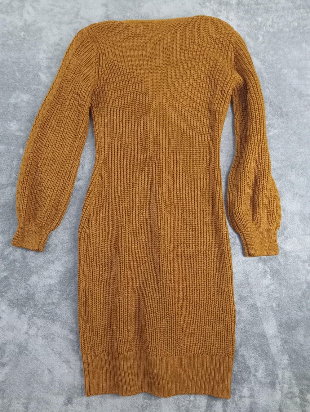 Olive & Oak Womens Petite Long Button-Front Knit Cardigan in Mustard Size PS - Picture 3 of 14
